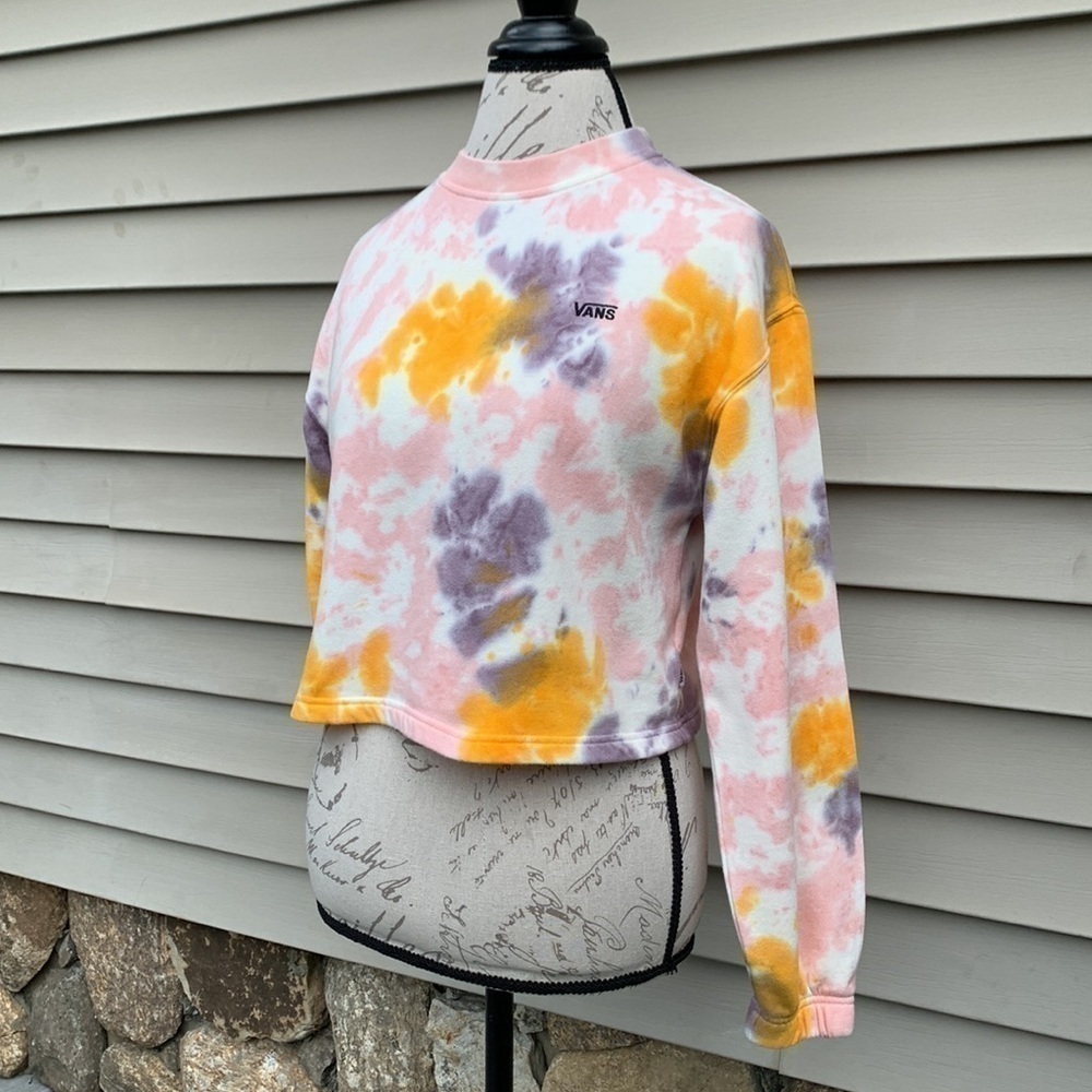 Vans Grunge Wash Tie Dye Crop Crewneck Sweatshirt
